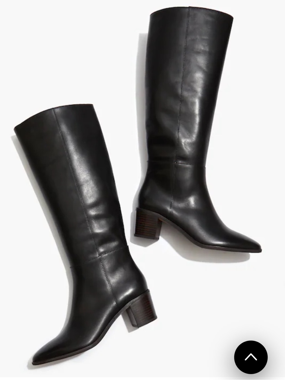 Madewell Carlotta Tall Leather Black Boots Sz 5